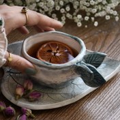 تصویر فنجون و زير فنجونى برگ 