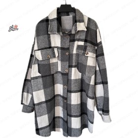 تصویر شکت پشمی چهارخونه توسی مشکی روشا 