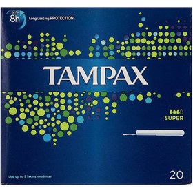 تصویر تامپون تامپکس مدل Super بسته 20 عددی Tampax Protective Skirt Super Tampon 20pcs