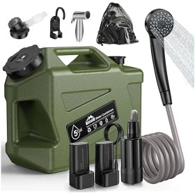 تصویر دوش کمپ پرتابل Widitn | باتری شارژی و 5 گالن ظرفیت 