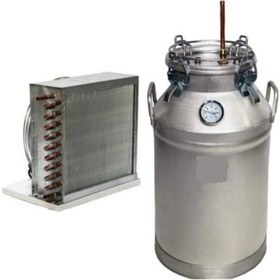 تصویر دستگاه تقطیر یا گلاب گیر ۵۰ لیتری با کندانسور (خنک کننده) و ترمومتر دماسنج ا Distiller Distiller