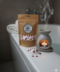 تصویر نمک حمام پاکسازی حاوی گیاهان طبیعی روغن و رایحه خوش کپی - مدل زرد _ بابونه و گل همیشه بهار Bath salt