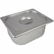 تصویر بن ماری استیل یک دوم 1/2 عمق 15 با درب 