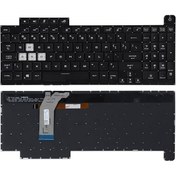 تصویر کیبورد لپ تاپ ایسوس ROG Strix G731 با بک لایت RGB و کلید پاور 