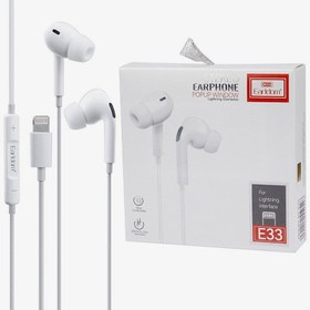 تصویر هندزفری ارلدام مدل E33 EARLDOM E33 STERREO EARPHONE POPUP WINDOW LIGHTNING CONNECTOR