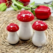 تصویر ست نمکدان فانتزی سه تایی طرح قارچ 