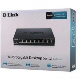 تصویر سوییچ 8 پورت دسکتاپی دی-لینک مدل DES-108 ا D-LINK DES-108 8-Port Desktop Switch D-LINK DES-108 8-Port Desktop Switch