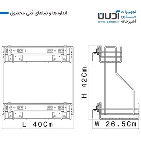 تصویر سوپری مواد شوینده آدلان مدل ایتالیایی سلین دارای ریل تاندم (آرام بند) - چپ 