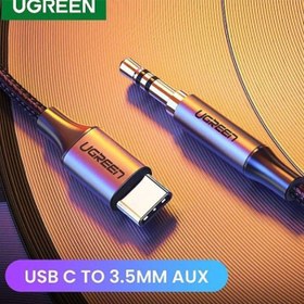 تصویر کابل USB-C به AUX یوگرین AV143 مدل 30633 طول 1 متر ا UGREEN AV143 30633 Type C Male To 3.5mm Audio Cable 1M UGREEN AV143 30633 Type C Male To 3.5mm Audio Cable 1M