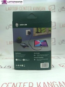 تصویر شارژر همراه با کابل تایپ سی گرین لاین | Dual USB Port 12W & PVC Type-C 1.2m 2A Green Lion 