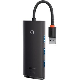 تصویر هاب ۴ پورت بیسوس مدل Baseus Lite Series WKQX0300 با کابل ۲۵ سانتی متری USB Baseus Lite Series 4-Port USB-A HUB Adapter (USB-A to USB 3.0*4) 25cm WKQX030001