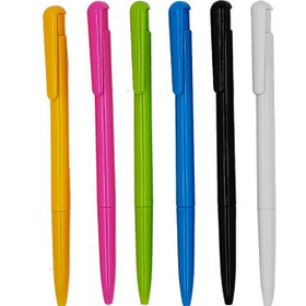 تصویر پک 50 تایی خودکار رنگی پلاستیکی تبلیغاتی کد PP001s - بنفش Pack of 50 Promotional Colorful Plastic Pen – Model PP001s