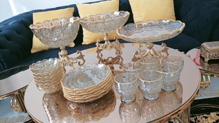 تصویر سرویس پذیرایی فوجین ۲۱ پارچه شامپاینی لب طلا 