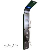 تصویر پنل دوش حمام آرامان مدل LED استیل 304 - مشکی-کروم 