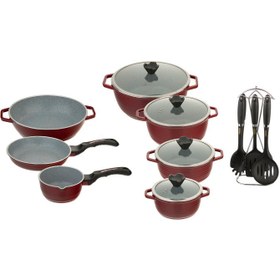 تصویر سرویس پخت و پز 18 پارچه عروس مدل کلاسیک کد 02 Aroos Classic 02 Cookware Set 18 Pcs