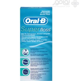 تصویر نخ دندان اورال بی موم دار مدل SUPER FLOSS بسته 50 عددی ORAL-B SUPER FLOSS 50 PRE-CUT STRANDS