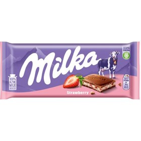 تصویر Milka شکلات شیری ماست و توت فرنگی 100 گرمی میلکا 