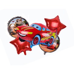 تصویر بادکنک فویلی طرح ماشین مک کوئین بسته 5 عددی 