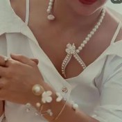 تصویر ست دستبند و گردنبند اکسسوری عروس 