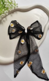 تصویر گیره مو زنانه طرح پاپیون و بابونه 