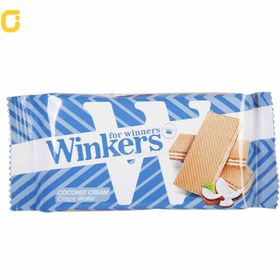 تصویر ویفر کاکائویی با کرم نارگیل وینکرز ( Winkers ) وزن 45 گرمی - 30 عدد 