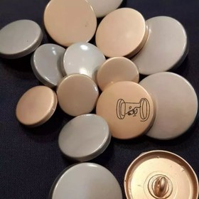 تصویر دکمه فلزی رنگ ثابت - طلایی مات / سایز 1 