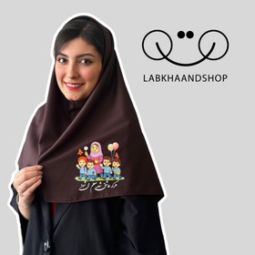 تصویر مقنعه معلمی چاپی ۱۲۴ 