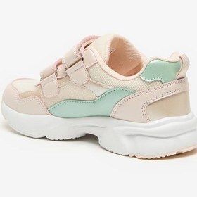 تصویر کفش ورزشی سبک با پنل‌های جداگانه و قفل چسبی برند little missy Panelled Lightweight Sneakers with Hook and Loop Closure