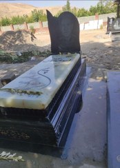 تصویر سنگ مزار مرمر جواهر نشان طرح زمرد ،سنگ قبر لاکچری کد 40 