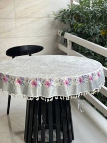 تصویر رومیزی ضد لک مخمل کوبیده - گِرد tablecloth