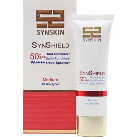 تصویر کرم ضد آفتاب فلوئید ساین شیلد SPF50 ساین اسکین 50 گرم Synskin Synsheild SPF50 Fluid Sunscreen 50 g