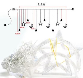 تصویر ریسه ی ماه و ستاره نامنظم والنی-پرده ای 