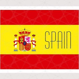 تصویر استیکر پرچم اسپانیا همراه با متن Spain 