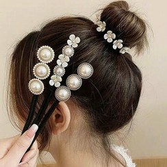 تصویر باندفر مو مجلسی نگینی و مرواریدی 