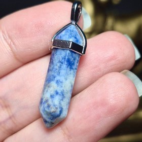 تصویر گردن آویز منشور سنگ سودالیت معدنی کد Z7043 