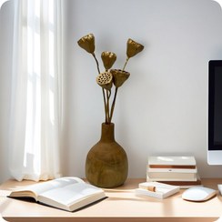 تصویر گلدان چوبی خراطی چوب چنار (کد28) 