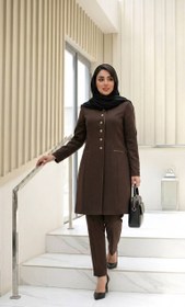 تصویر ست مانتو شلوار اداری دیانا زنانه جنس بزیاق سایز ۴۴ تا ۵۲ 