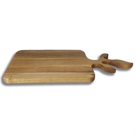 تصویر قیمت و خرید تخته گوشت چوبی گرد طرح سه پر مدل T0123 - چوبی سرا 