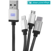 تصویر کابل سه سر تایپ سی ،آیفون، میکرو یو اس بی Earldom ET-885 