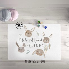 تصویر فرش اتاق کودک طرح خرگوش پترنی 