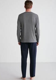 تصویر U.S. Polo Assn. پایه. POLO ASSN. ست لباس خواب مردانه یقه V مدل 18752 