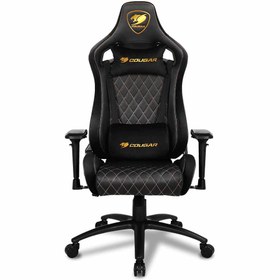تصویر صندلی گیمینگ کوگار Cougar Armor S black Cougar Gaming Chair Armor S Royal, Steel-Frame, Breathable PVC Leather, 180° Recliner System, 120Kg Weight Capacity, 4D Adjustable Arm-Rest, Steel 5-Star Base, Suede-Like TExture