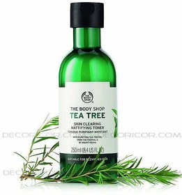 تصویر تونر بادی شاپ ضدجوش تی تری 250 میل اصل Body Shop Tea Tree Skin Clearing Mattifying Toner 250ml