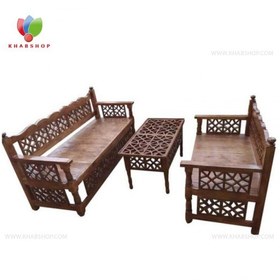 تصویر تخت سنتی چوبی کد ۱۰۷ سایز ۶۰ در ۱۶۰ 