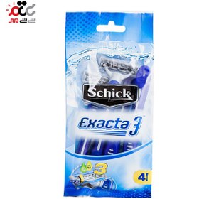 تصویر پک خودتراش 3تیغه مردانه مدل اگز Schick Exacta 3 Blade For Men 4 Razors