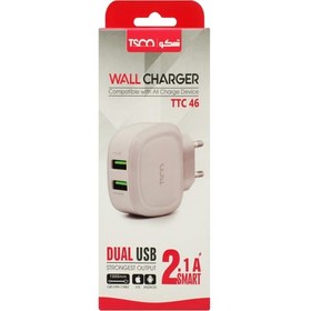 تصویر شارژر دیواری تسکو مدل TTC 46 به همراه کابل تبدیل microUSB سفید شارژر موبایل تسکو