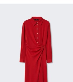 تصویر پیراهن رسمی زنانه قرمز برند mango 37023843 ا Düğüm Detaylı Gömlek Elbise Düğüm Detaylı Gömlek Elbise