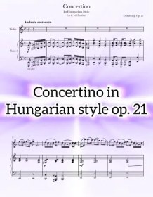 تصویر نت ویولن پیانو Rieding - Concertino In Hungarian Style in A Minor Op.21 به همراه اجرای نت و بکینگ ترک پیانو 