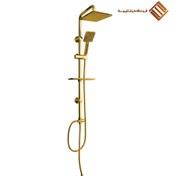 تصویر دوش حمام طلایی براق (G) DOP ،مدل 1422 رسوب‌شکن فلت اتومات 