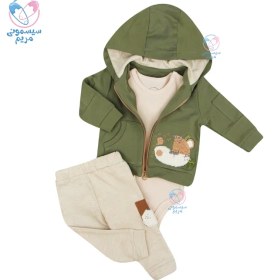 تصویر ست سه تیکه بادی و شلوار نیلی ببر Nili 4080 - 0 (بدو تولد تا 3 ماه) 